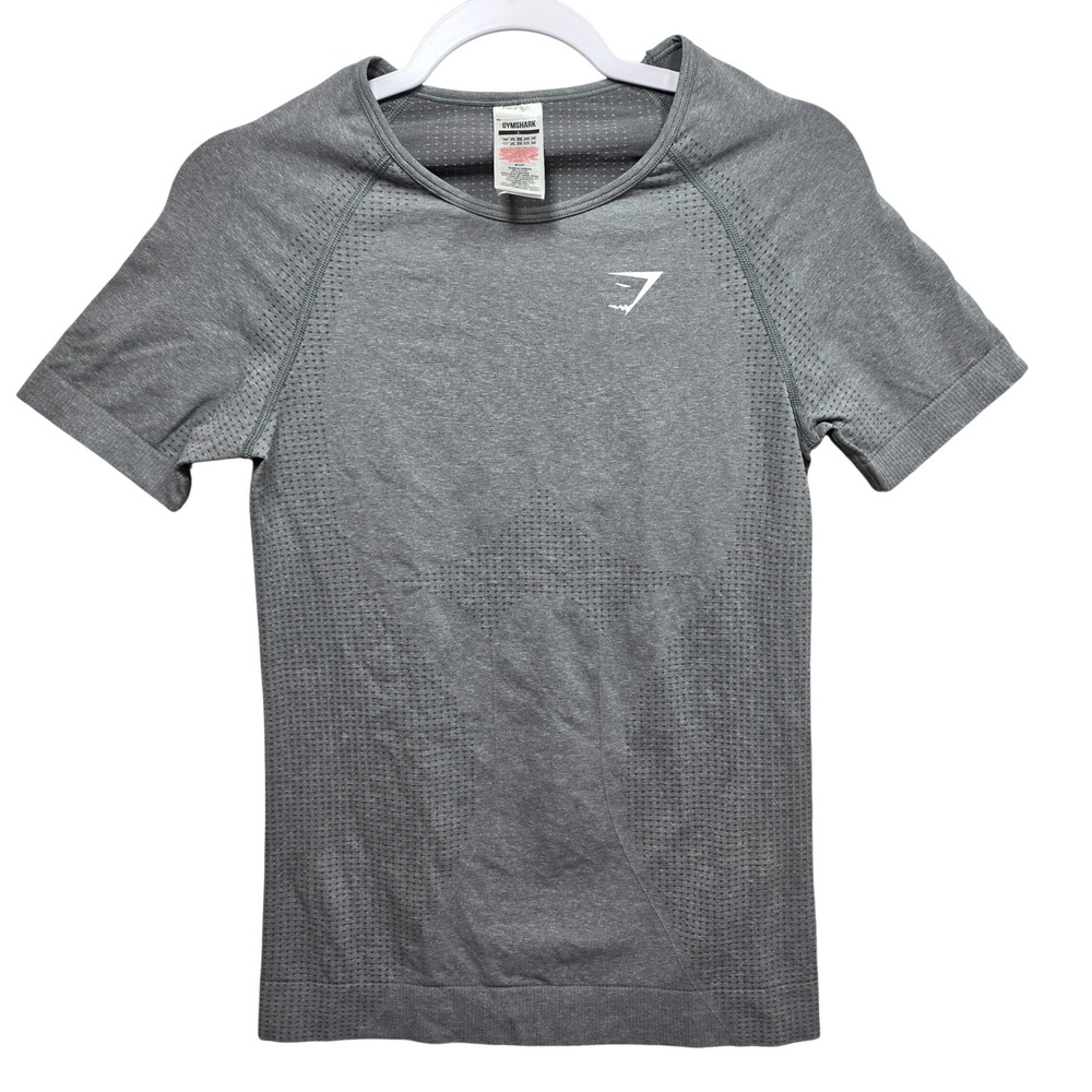 Gymshark Womens Vital Seamless 2.0 Short Sleeve Shirt Charcoal Marl Gray Large